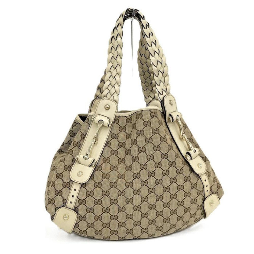 Gucci Hobo Bag GG Canvas Leather Beige Brown